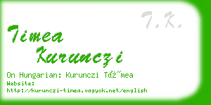 timea kurunczi business card